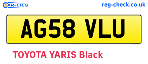 AG58VLU are the vehicle registration plates.