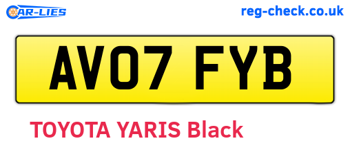 AV07FYB are the vehicle registration plates.