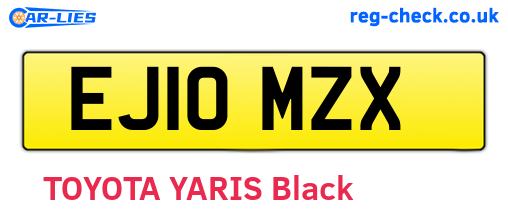 EJ10MZX are the vehicle registration plates.