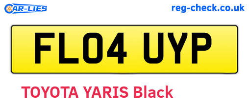 FL04UYP are the vehicle registration plates.