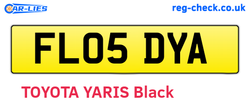 FL05DYA are the vehicle registration plates.