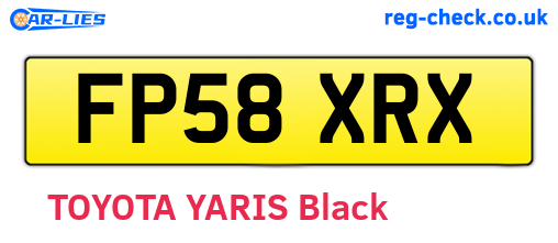 FP58XRX are the vehicle registration plates.