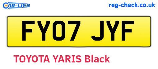 FY07JYF are the vehicle registration plates.