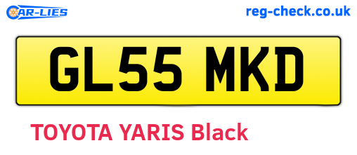 GL55MKD are the vehicle registration plates.