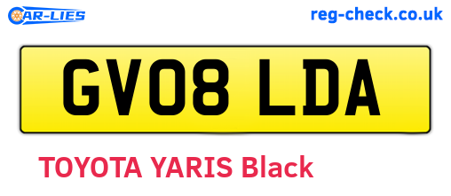 GV08LDA are the vehicle registration plates.