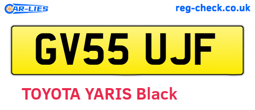 GV55UJF are the vehicle registration plates.