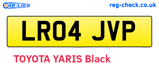 LR04JVP are the vehicle registration plates.