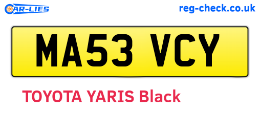 MA53VCY are the vehicle registration plates.