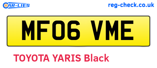 MF06VME are the vehicle registration plates.