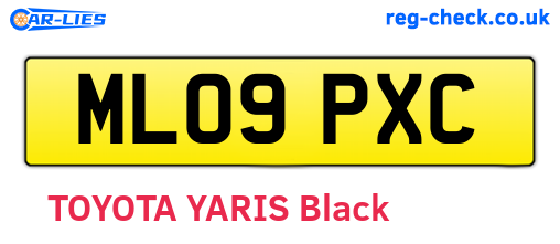 ML09PXC are the vehicle registration plates.