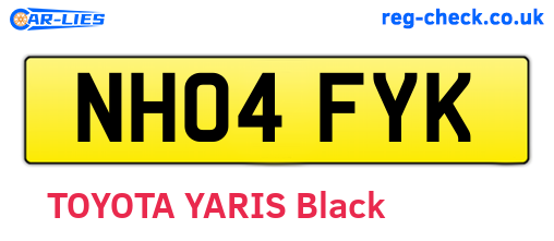 NH04FYK are the vehicle registration plates.