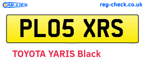 PL05XRS are the vehicle registration plates.