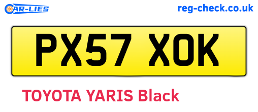 PX57XOK are the vehicle registration plates.
