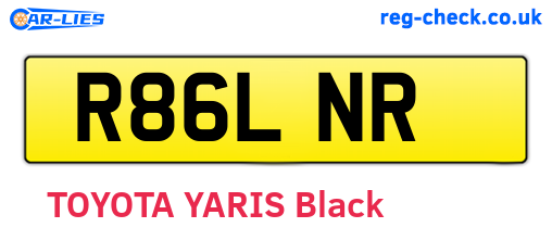 R86LNR are the vehicle registration plates.