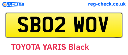 SB02WOV are the vehicle registration plates.