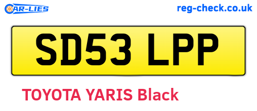 SD53LPP are the vehicle registration plates.
