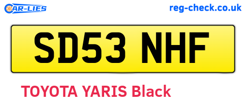 SD53NHF are the vehicle registration plates.