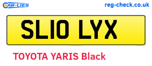 SL10LYX are the vehicle registration plates.
