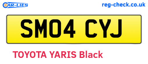 SM04CYJ are the vehicle registration plates.