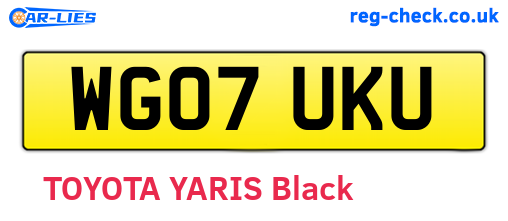 WG07UKU are the vehicle registration plates.