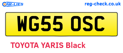 WG55OSC are the vehicle registration plates.