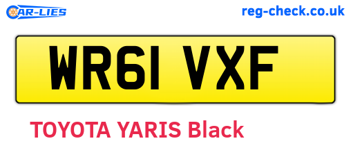 WR61VXF are the vehicle registration plates.