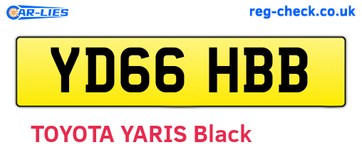 YD66HBB are the vehicle registration plates.