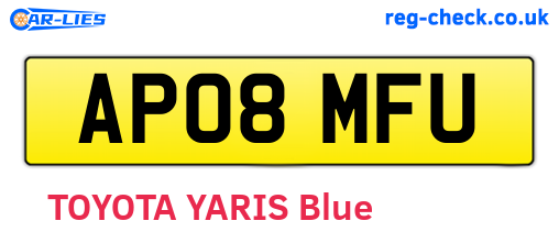 AP08MFU are the vehicle registration plates.