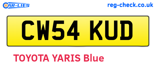 CW54KUD are the vehicle registration plates.