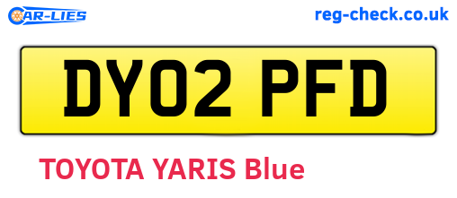 DY02PFD are the vehicle registration plates.