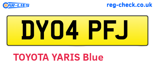 DY04PFJ are the vehicle registration plates.
