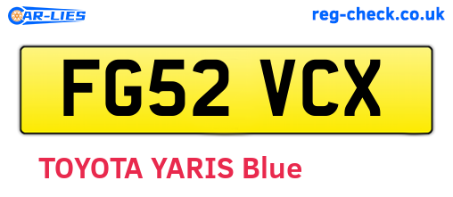 FG52VCX are the vehicle registration plates.
