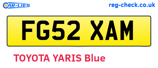 FG52XAM are the vehicle registration plates.