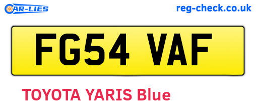 FG54VAF are the vehicle registration plates.