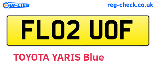 FL02UOF are the vehicle registration plates.