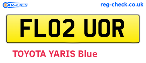 FL02UOR are the vehicle registration plates.