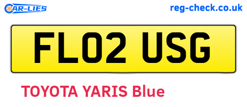 FL02USG are the vehicle registration plates.