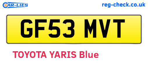 GF53MVT are the vehicle registration plates.