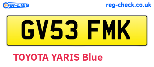 GV53FMK are the vehicle registration plates.