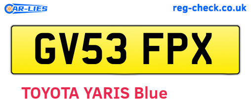 GV53FPX are the vehicle registration plates.