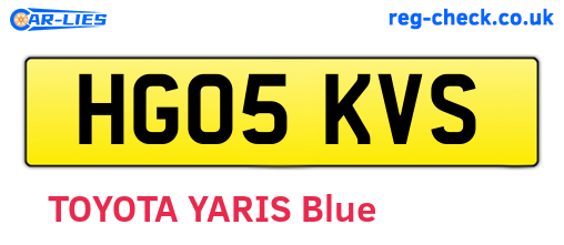HG05KVS are the vehicle registration plates.