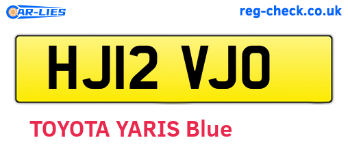 HJ12VJO are the vehicle registration plates.