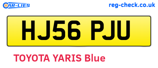 HJ56PJU are the vehicle registration plates.