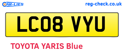 LC08VYU are the vehicle registration plates.
