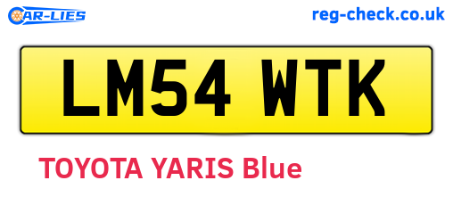LM54WTK are the vehicle registration plates.