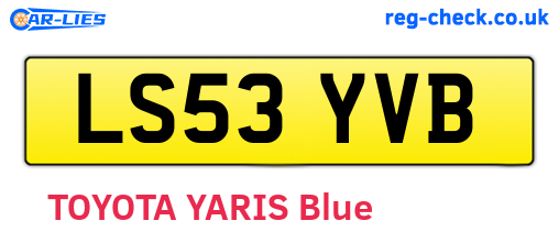 LS53YVB are the vehicle registration plates.