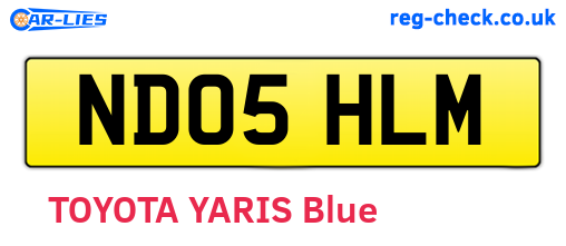 ND05HLM are the vehicle registration plates.