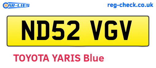 ND52VGV are the vehicle registration plates.