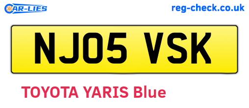 NJ05VSK are the vehicle registration plates.
