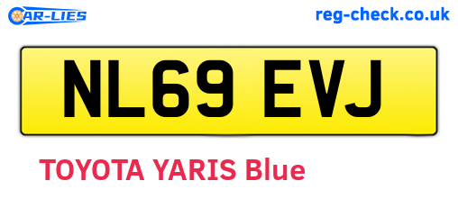 NL69EVJ are the vehicle registration plates.